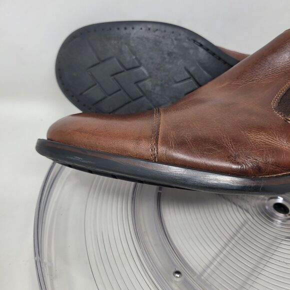 Tasso Elba Brown Cap Toe Dress Shoe Boot Romeo Chelsea Mens 8 Fine Leather ITALY - Picture 7 of 9